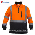 Оптовая безопасности Толстовка оранжевый Привет отношению отражающей куртка свитер молния ANSI класс 3 высокая видимость пуловер для работы в ночное время